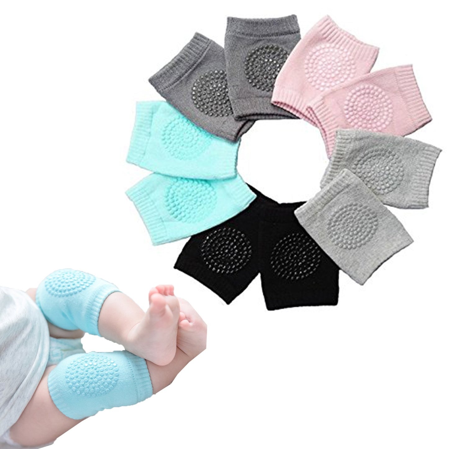 Knee pads for babies ( 3 pairs Random colors )